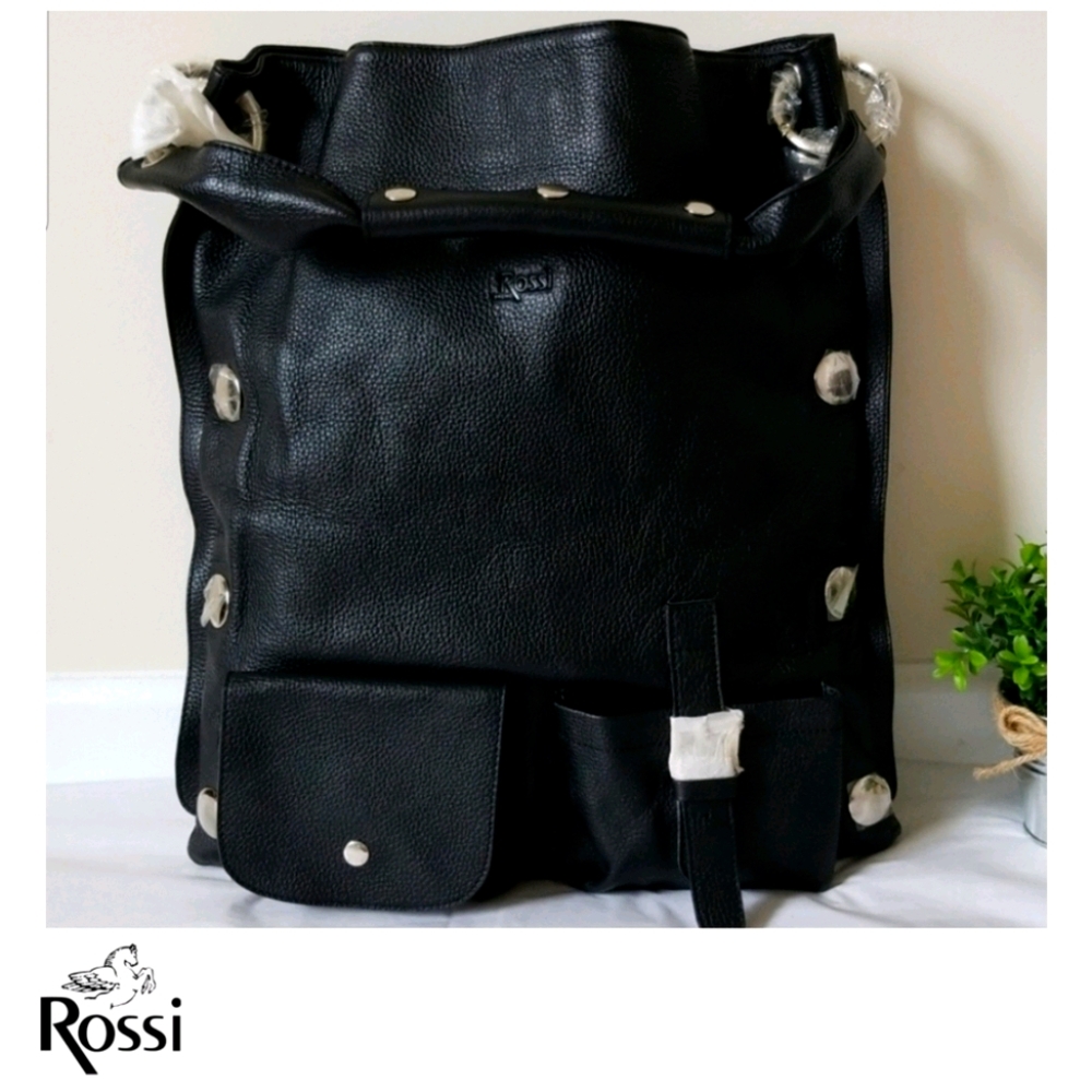 NEW 🖤 Bruno Rossi Italy Leather Carryall Bag